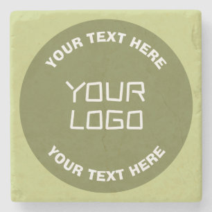 Uploaded Logo or Design & Editable Text Any Colour Stone Coaster