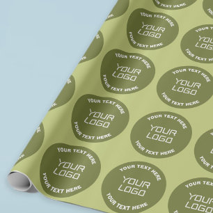 Uploaded Logo or Design & Editable Text Any Colour Wrapping Paper