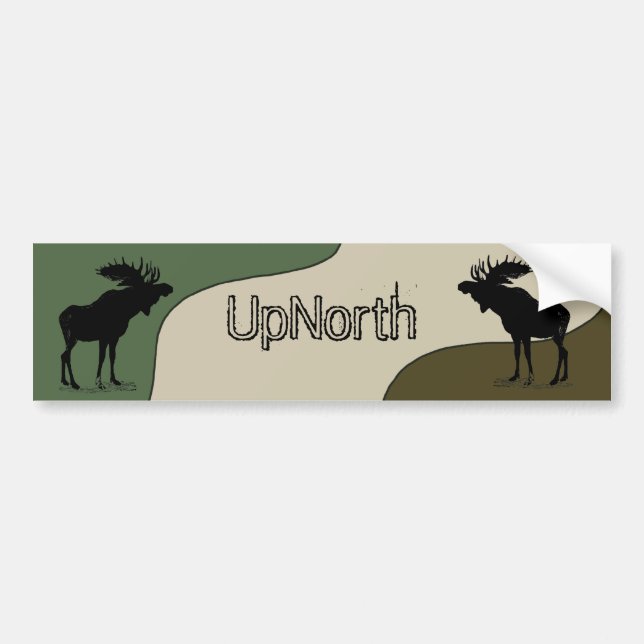 UpNorth Moose Silhouette Bumper Sticker (Front)