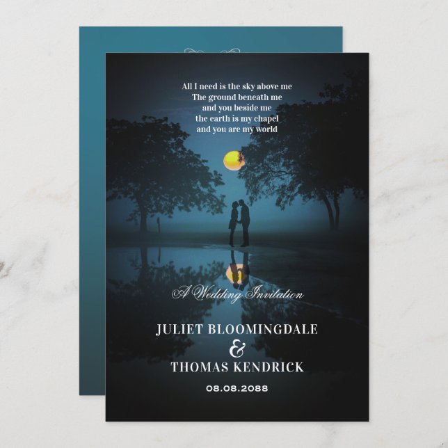 Upon the Moonlit Night | Wedding Invitation (Front/Back)