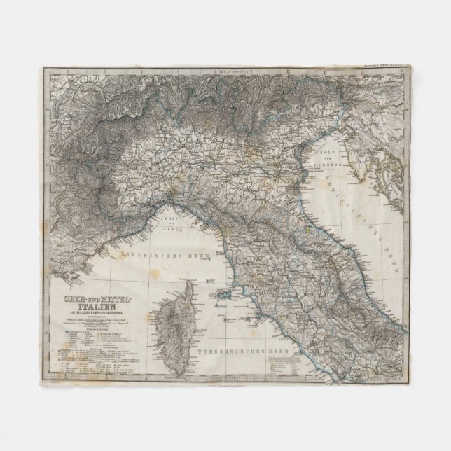 Upper and Central Italy Fleece Blanket (Front (Horizontal))
