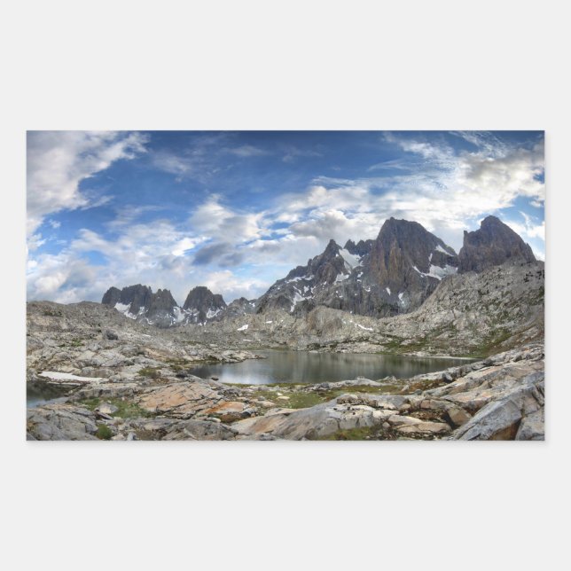 Upper and Middle Nydiver Lakes Panorama - Sierra Rectangular Sticker (Front)