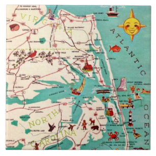 Upper Beaches of the Outer Banks Ceramic Tile