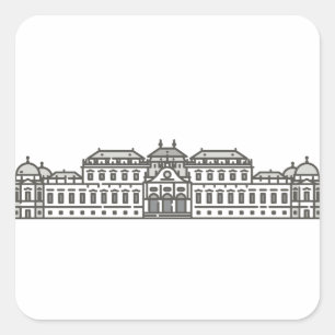 Upper Belvedere Vienna World landmarks Square Sticker