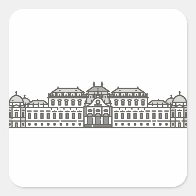 Upper Belvedere Vienna World landmarks Square Sticker (Front)