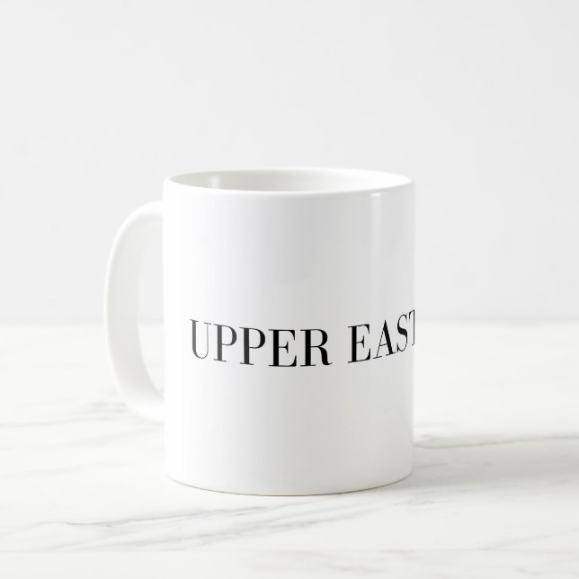 Upper East Side Mug | NYC Manhattan Typography (Front Left)