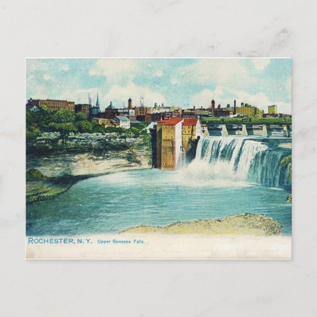 Upper Genesee Falls Postcard (Front)