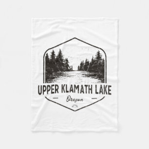 Upper Klamath Lake Oregon Outdoors Vintage Fleece Blanket