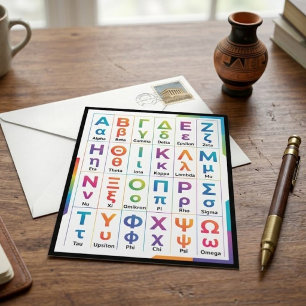 (Upper & Lower Case) Colorful Greek Alphabet Gift Postcard