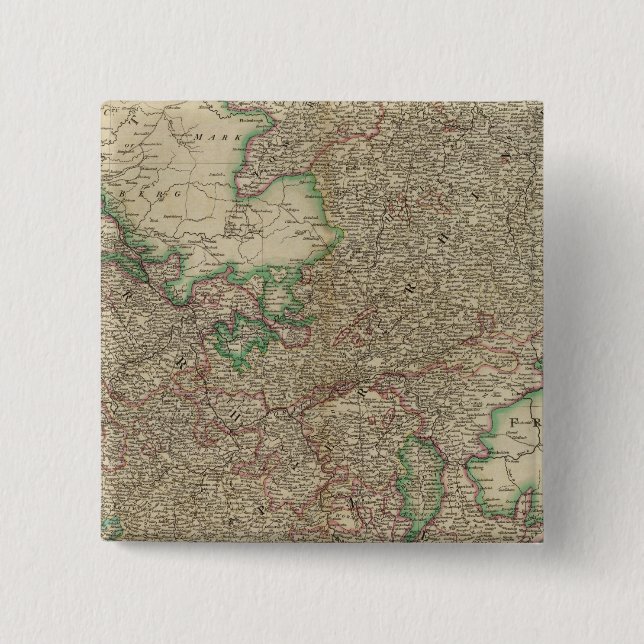 Upper, Lower Rhine circles 15 Cm Square Badge (Front)