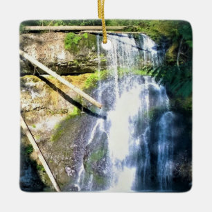 Upper North Falls, OR Ceramic Ornament