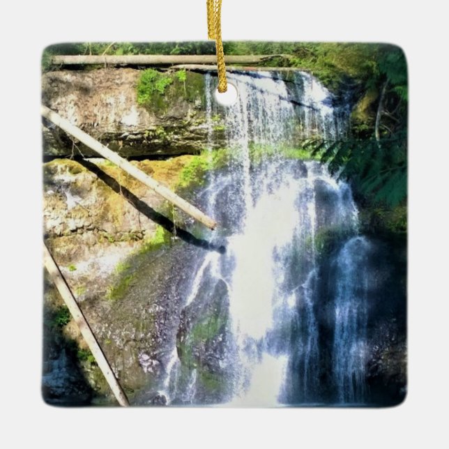 Upper North Falls, OR Ceramic Ornament (Front)