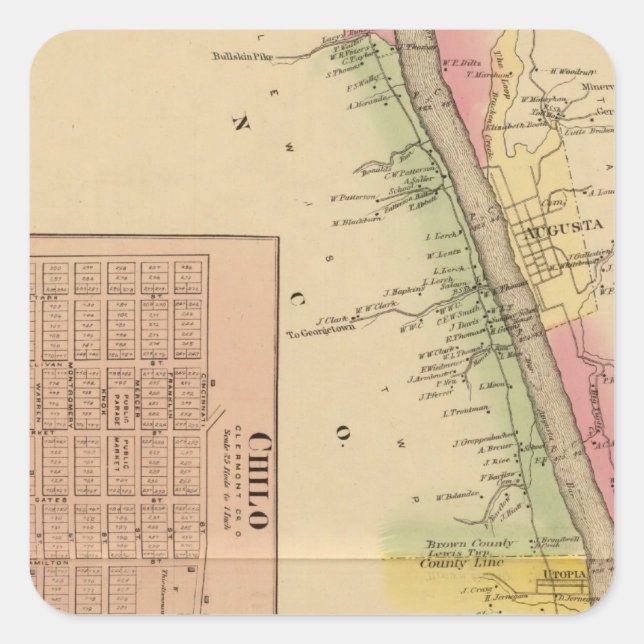 Upper Ohio River and Valley 4 Square Sticker (Front)