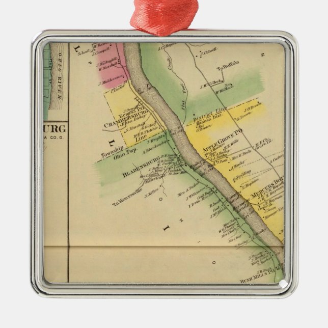 Upper Ohio River and Valley 7 Metal Tree Decoration (Front)