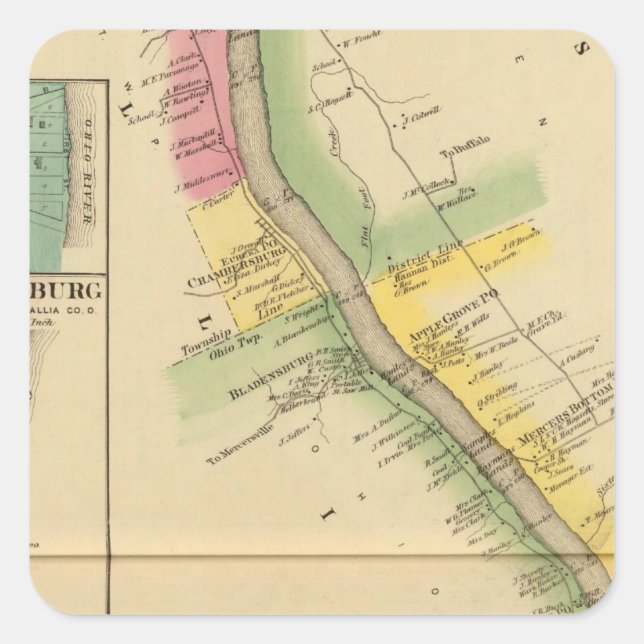 Upper Ohio River and Valley 7 Square Sticker (Front)