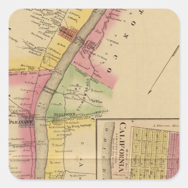 Upper Ohio River and Valley Square Sticker (Front)