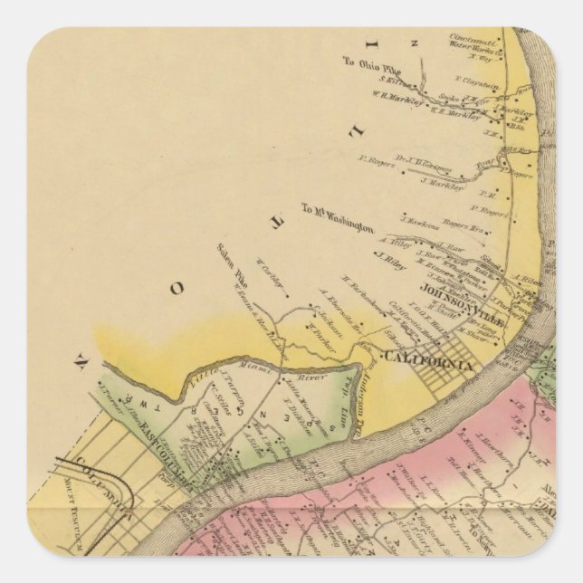 Upper Ohio River and Valley Square Sticker (Front)