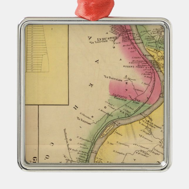 Upper Ohio River Metal Ornament (Front)