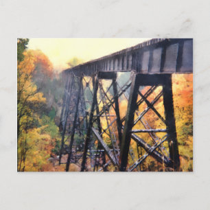 Upper Peninsula Train Trestle Postcard