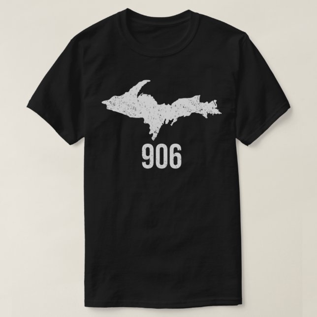 Upper Peninsula UP 906 Yooper Pride Michigan Roots T-Shirt (Design Front)