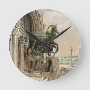 Upper portion of the facade of St. Mark's Church, Round Clock
