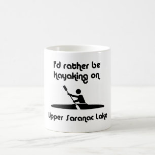 upper saranac id kayaking coffee mug
