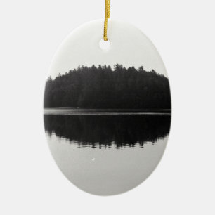 Upper Saranac Lake Adirondack Island Photograph Ceramic Ornament