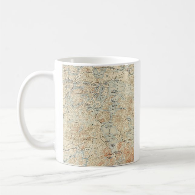 Upper Saranac Lake Detail from Old Topographic Map Coffee Mug (Left)