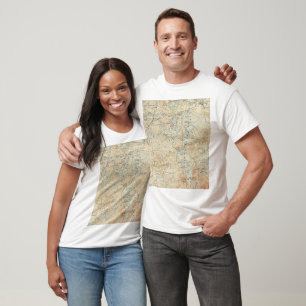 Upper Saranac Lake Detail from Old Topographic Map T-Shirt
