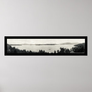 Upper Saranac Lake Photo 1912 Poster