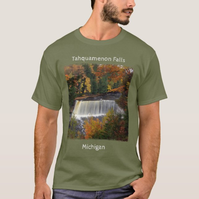 Upper Tahquamenon Falls fall shirt white lettering (Front)