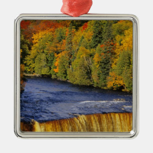 Upper Tahquamenon Falls in UP Michigan in Metal Ornament