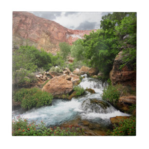 Upper Tapeats Creek Waterfall - Grand Canyon Tile