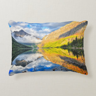 Upper Two Medicine Lake at Sunrise Decorative Cushion