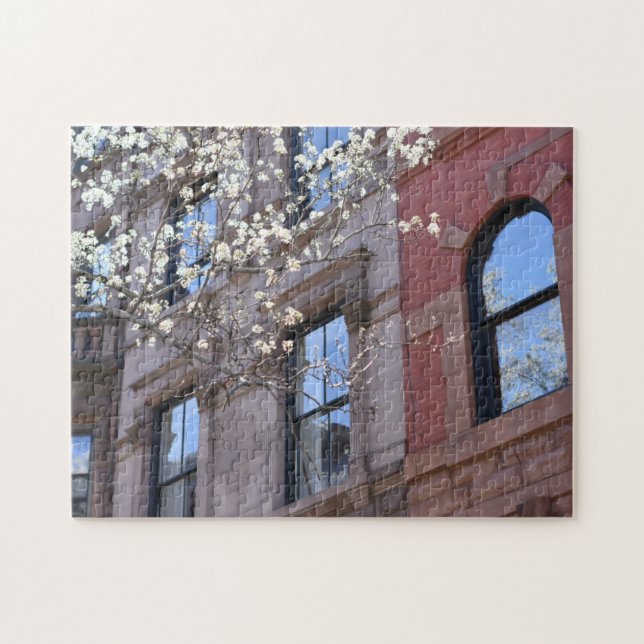 Upper West Side Brownstone Manhattan New York City Jigsaw Puzzle (Horizontal)