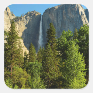Upper Yosemite Falls, Merced River, Yosemite Square Sticker