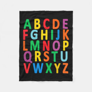 Uppercase Letters Alphabet Learn Abc Boy Girl Kids Fleece Blanket