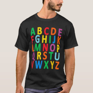 Uppercase Letters Alphabet Learn Abc Boy Girl Kids T-Shirt