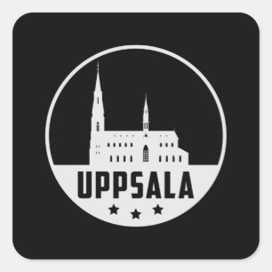 Uppsala Sweden City Skyline Cityscape Gift Idea Square Sticker