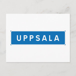 Uppsala, Swedish road sign Postcard