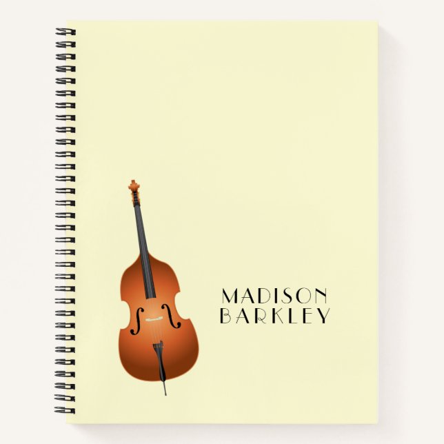 Upright Bass Musician Music Teacher Jazz Band Notebook (Front)