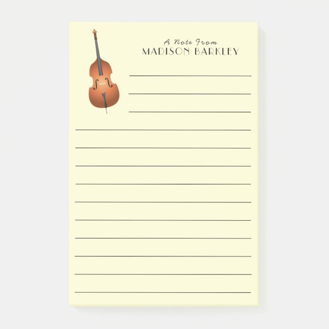 Upright Bass Musician Music Teacher Jazz Band Post-it Notes (Front)