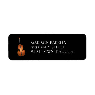 Upright Bass Musician Music Teacher Jazz Band Return Address Label