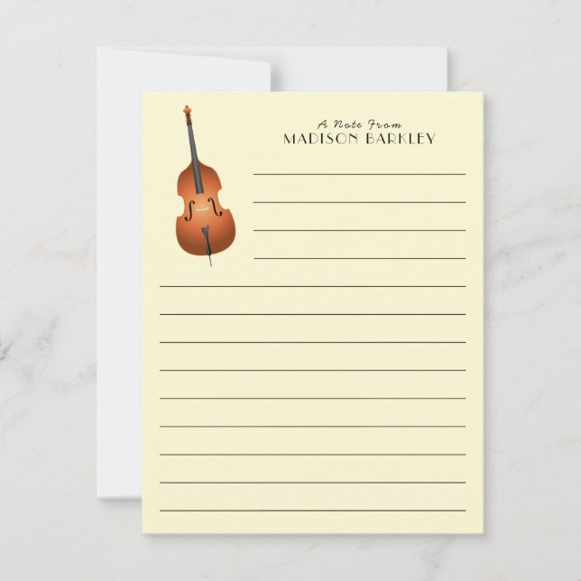 Upright Bass Musician Music Teacher Jazz Band Thank You Card (Front)