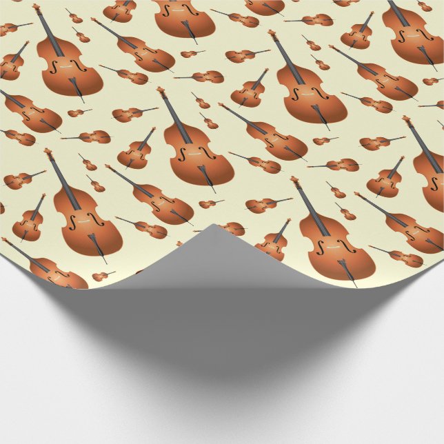 Upright Bass Musician Music Teacher Jazz Band Wrapping Paper (Corner)