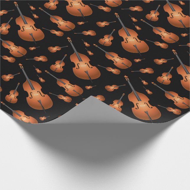 Upright Bass Musician Music Teacher Jazz Band Wrapping Paper (Corner)