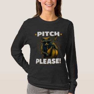 Upright Bass Pitch Please Cat Double Bass Fiddle T-Shirt