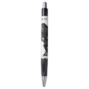 Upright Black Horse Pen with Custom Text