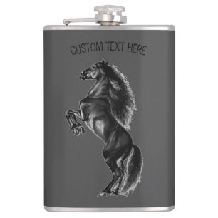 Upright Horse Flask - Custom Text and Colours