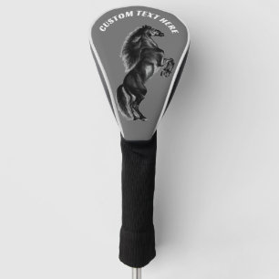 Upright Horse Golf Head Cover Personalised Text